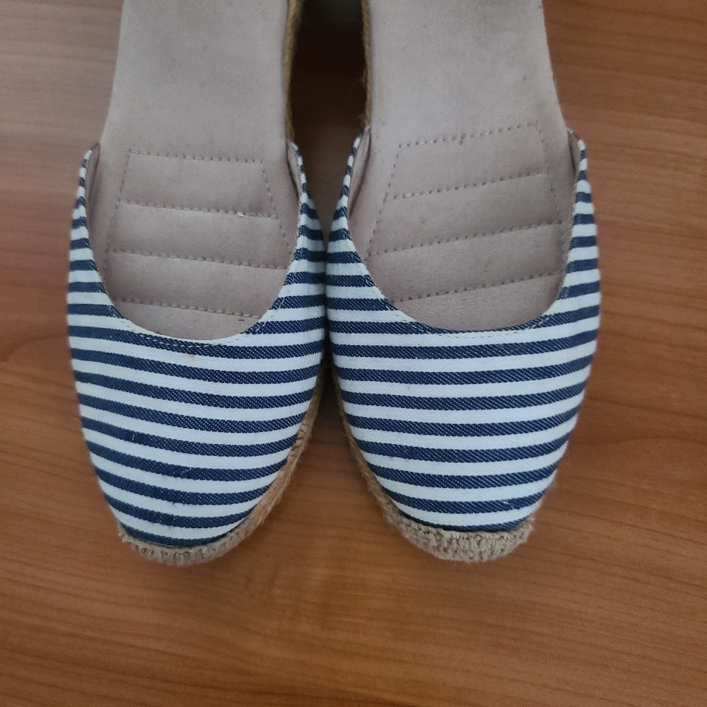 White Mountain Kate Espadrille Striped Wedge Women's Sz 9M - Picture 5 of 8